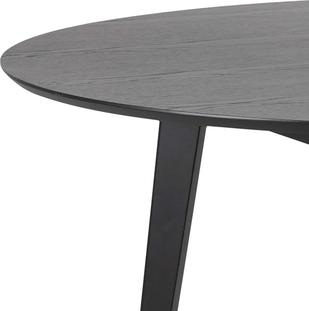 Table de salle à manger Roxby Ø140 cm noire en bois design scandinave - 2