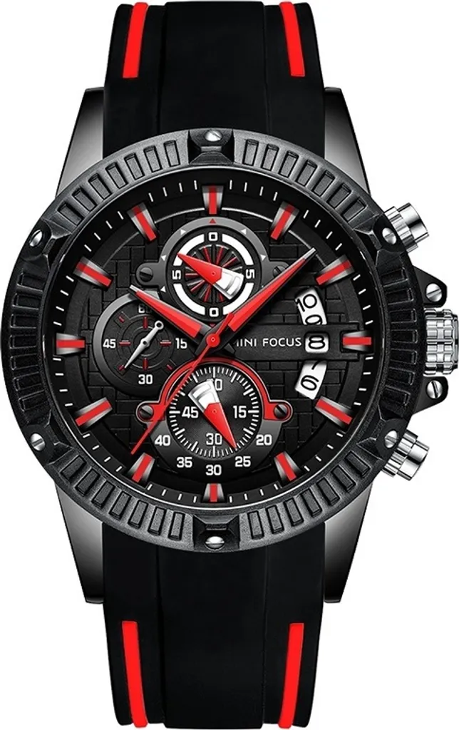 Montre-bracelet pour Homme Mini Focus - Style Sport Chic Noir et Rouge