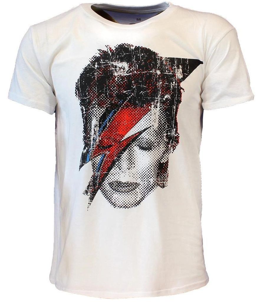 David Bowie Halftone Flash Face T-Shirt – Offizielles Merchandise - M