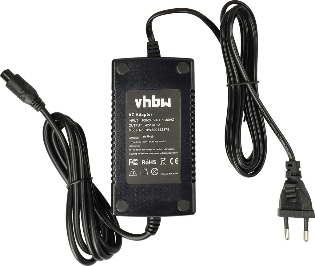 vhbw Ladegerät kompatibel mit Bluewheel HX420, HX310, HX500, HX310S, HX510, HX350, HX550, HX360, HX600, HX380 Hoverboard, Scooter - 16 cm