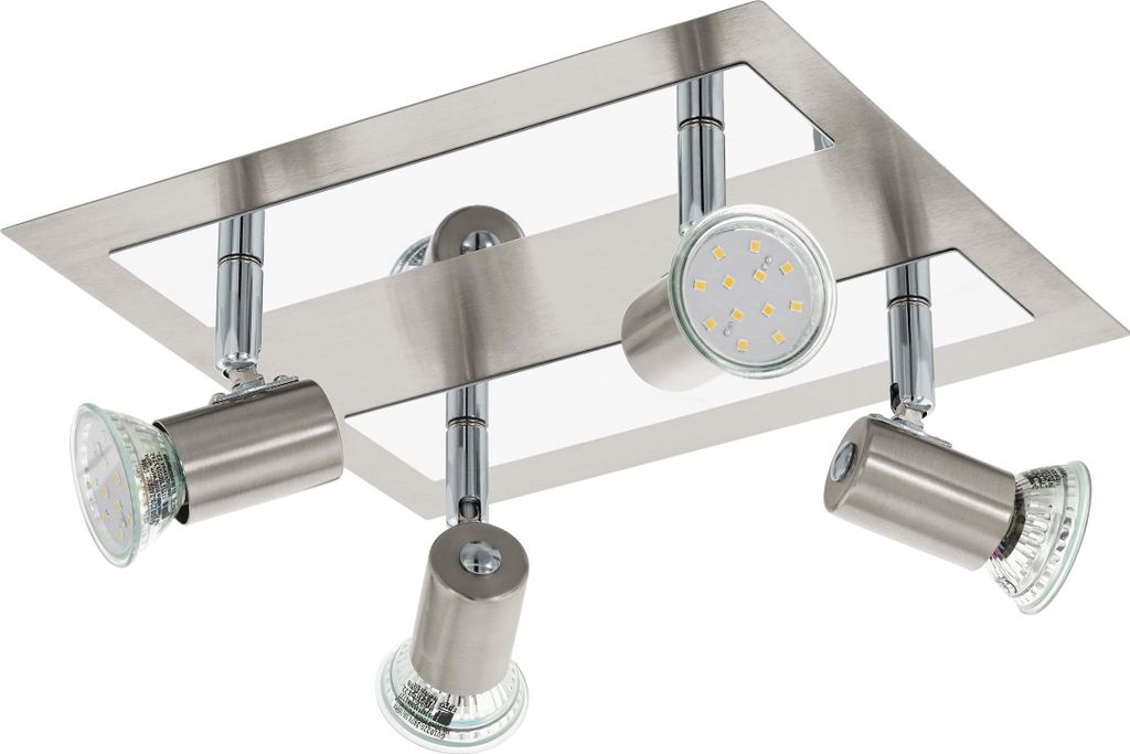 ROTTELO Spot - L26 x B24 cm - nickel-matt, chrom - 4X4,6W Produktbild 