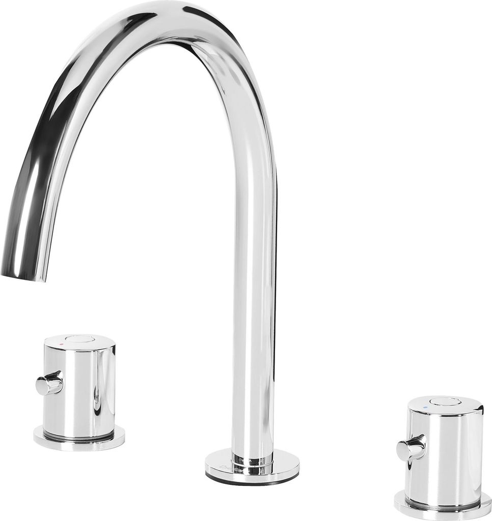 BELIANI Waschtischarmatur Silber aus Messing Verchromt Zweihebelmischer Mischbatterie Waschbeckenarmatur Wasserhahn Badezimmer Modernes Design