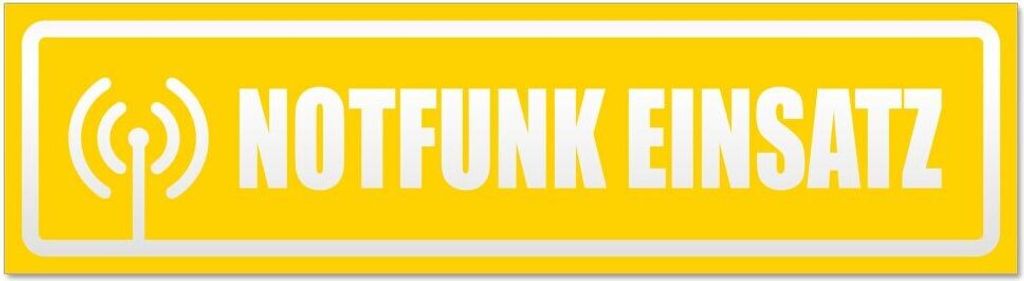 Kiwistar Notfunk Einsatz Piktogramm invertiert Magnetschild Schild magnetisch - 20cm Gelb - Magnetfolie für Auto PKW Kfz