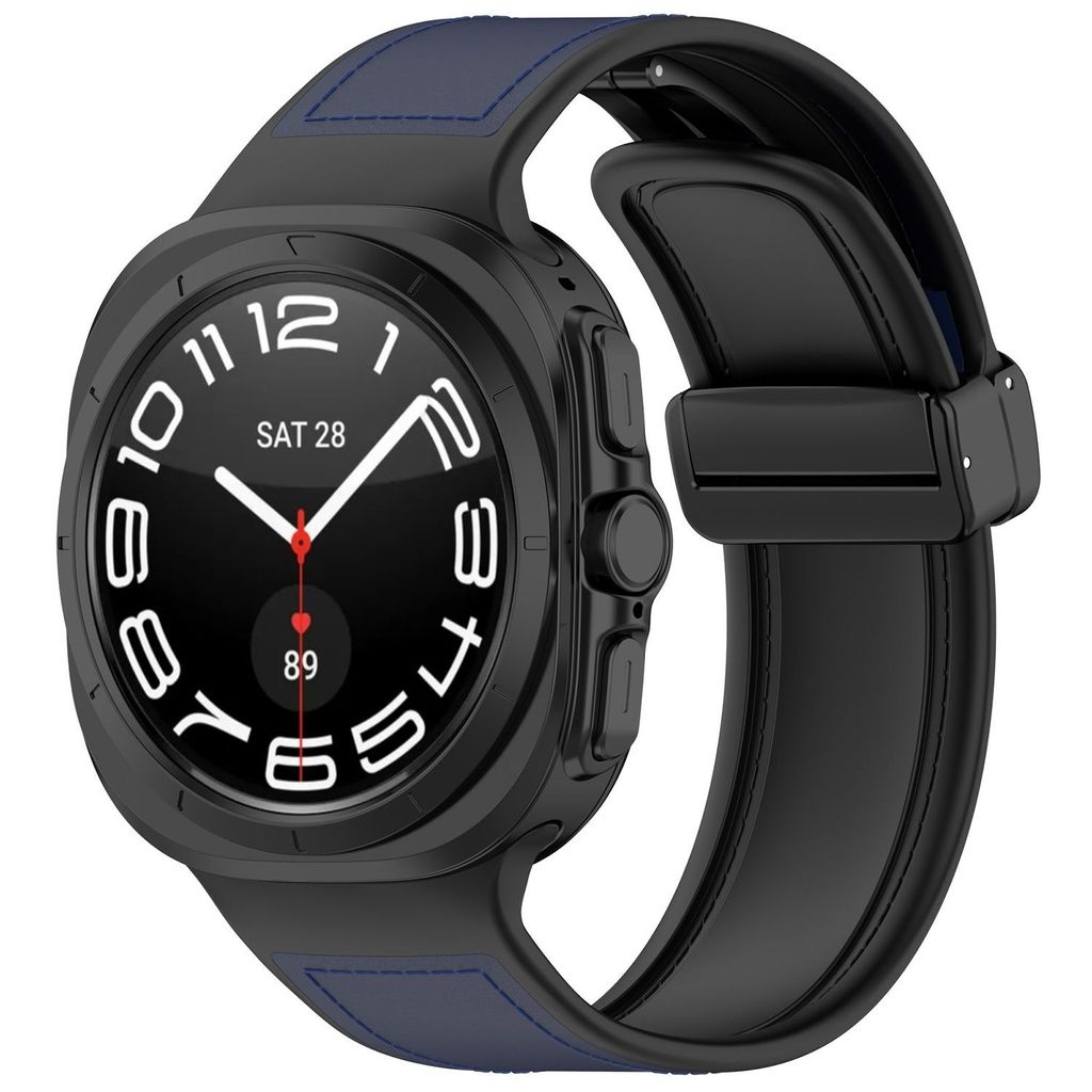 Für Samsung Galaxy Watch Ultra 47mm Magnetisches Faltverschluss Armband Dunkelblau