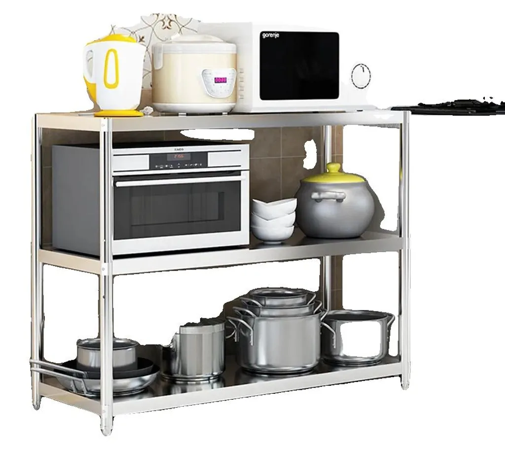 Meuble de rangement 3 étagères en inox pour cuisine et cellier 40x30cm