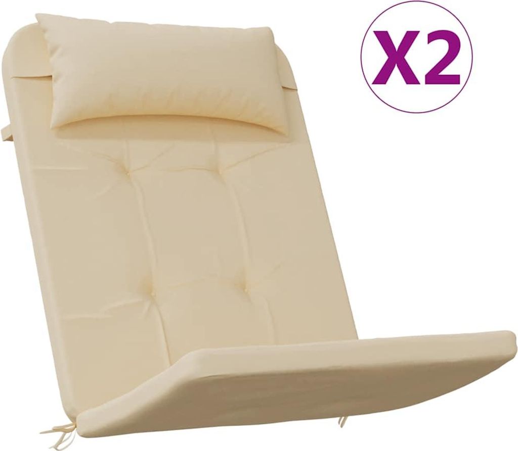 vidaXL Adirondack-Auflagen 2 Stk. Beige Oxford-Gewebe Produktbild 