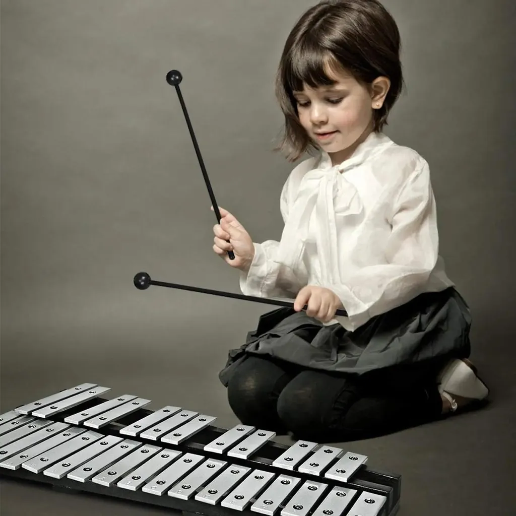 Glockenspiel pour Apprentissage Musical - 30 Notes Argentées - Idéal Débutant