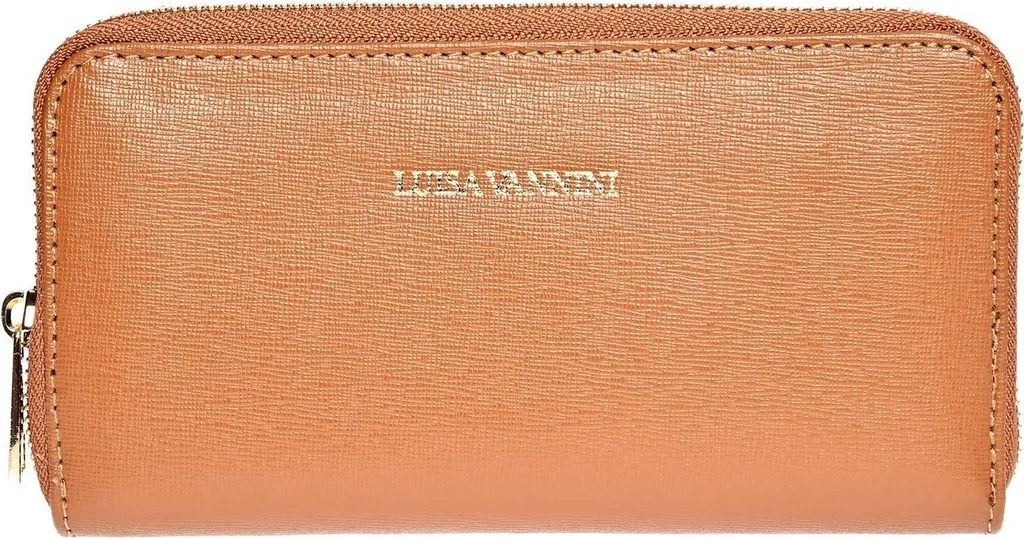 Grand portefeuille compagnon femme en cuir cognac Luisa Vannini LV 474