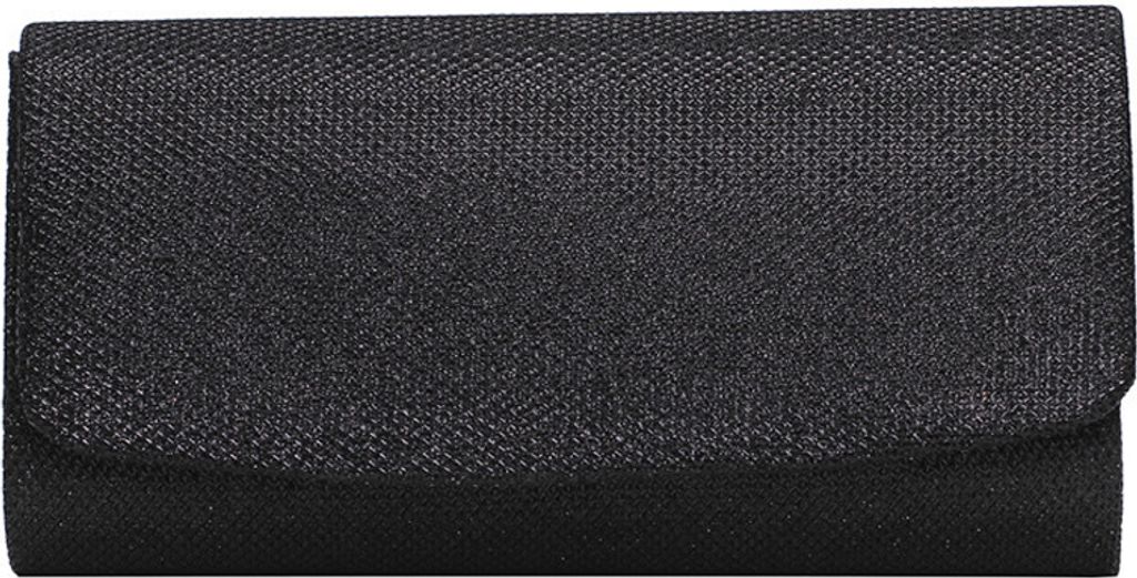 8 Zoll Womens Shining Envelope Clutch Geldbörsen Glitter Abendtasche Handtaschen für Hochzeit und Party, schwarz