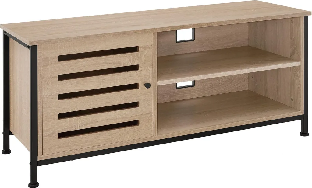 Meuble télé Galway chêne Sonoma 110cm, design industriel et bois clair