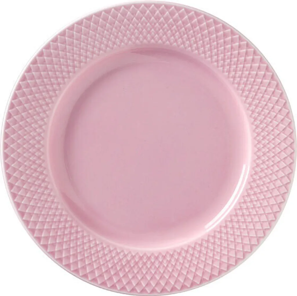Piatto Rhombe Lyngby Porcelæn Rosa 21cm - Eleganza Minimalista