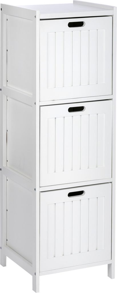 WENKO Regal Holz OSLO 3 Schubladen Ablage Korbregal Ordnungsbox Badschrank Büro