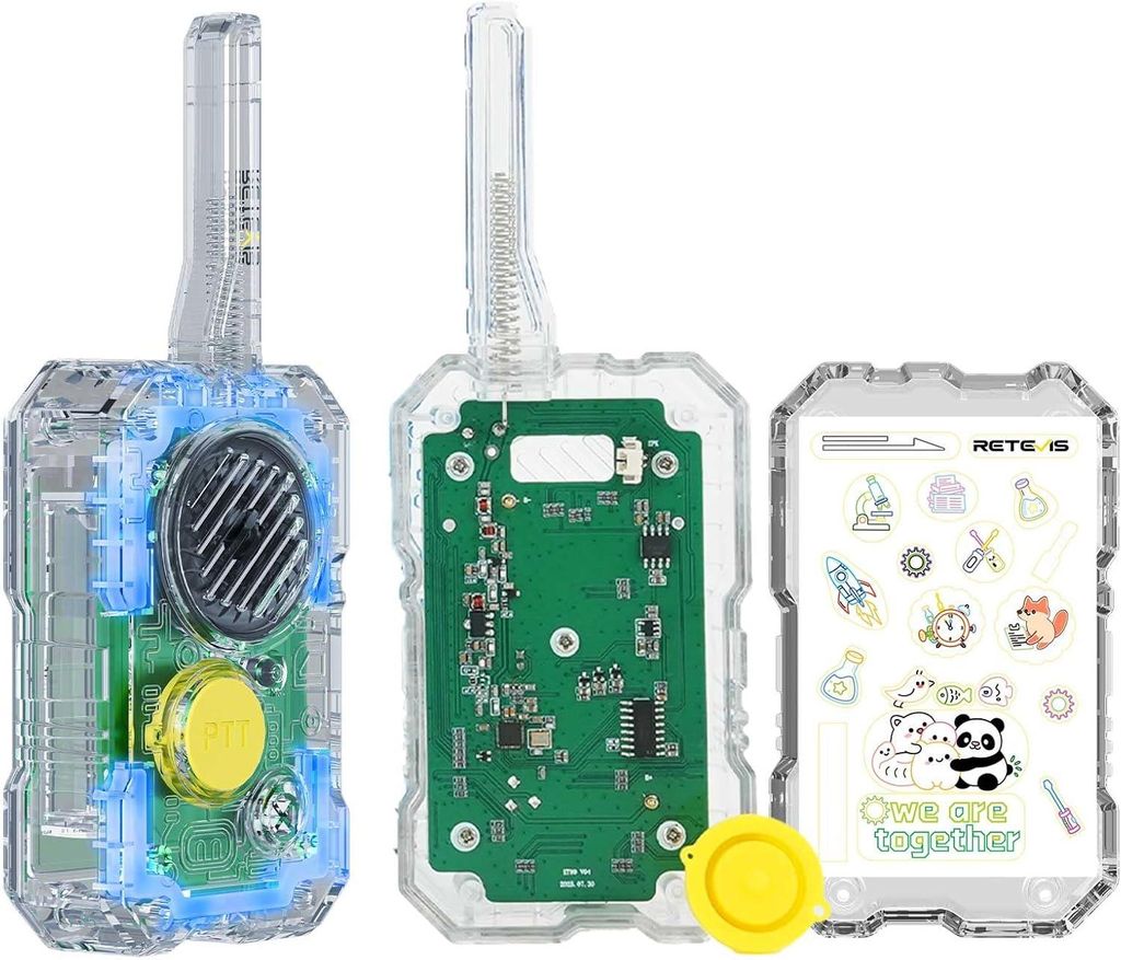 Retevis EZTalk 680 DIY Walkie Talkie Kinder, Spielzeug ab 6 Jahre Jungen, Wiederholte Montage, Spielerisch die Wissenschaft Entdecken, Kinder (1 Pair)