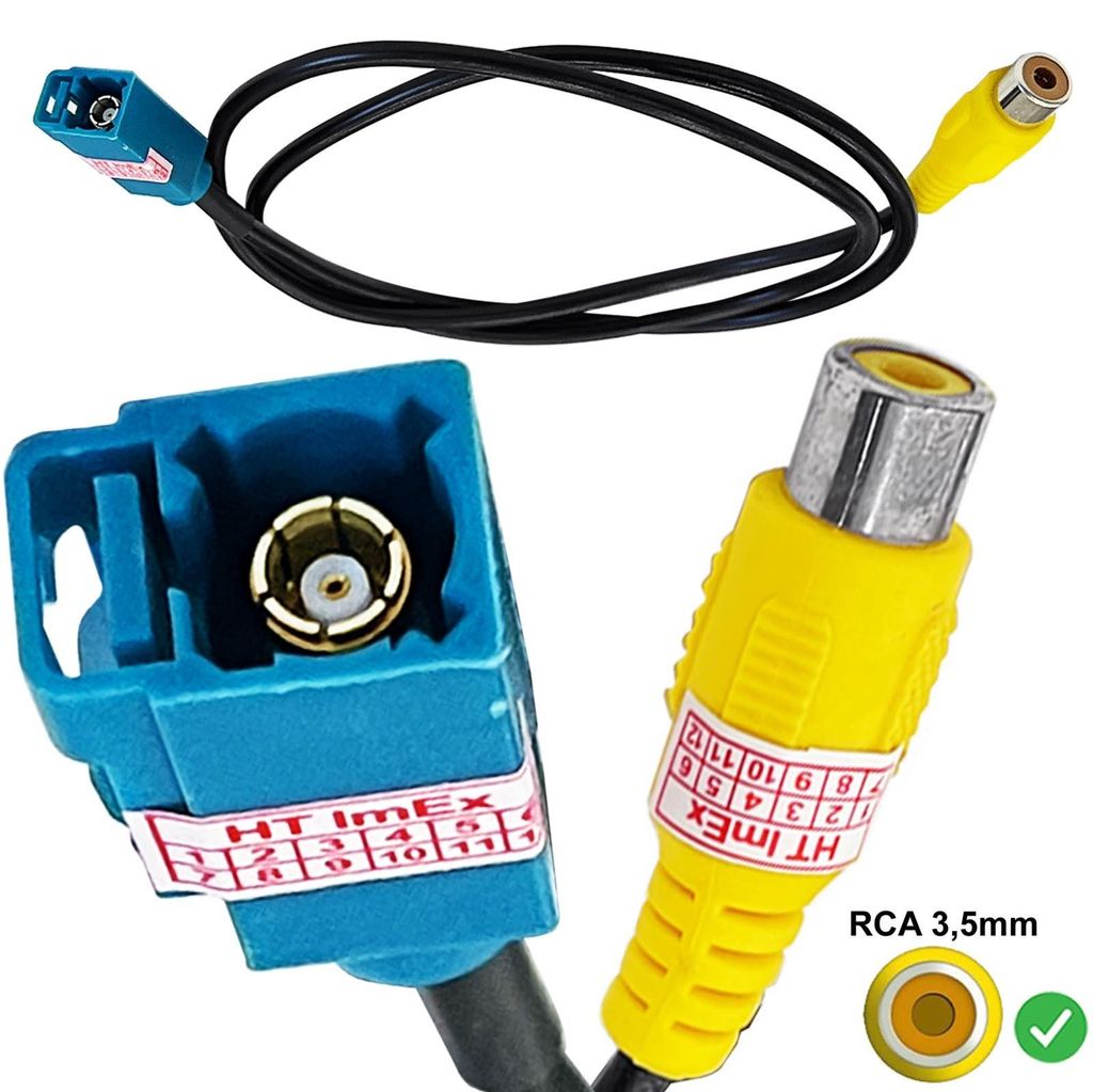 80cm Cable Adapter Fakra to RCA Cable Fakra to RCA Video Cable Adapter RCA Cable