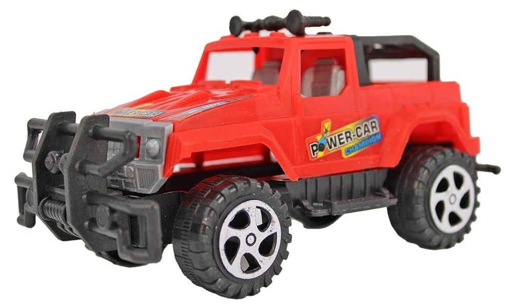 Geländeauto Spielzeug rot mit Friktionsmotor - ca. 16 cm