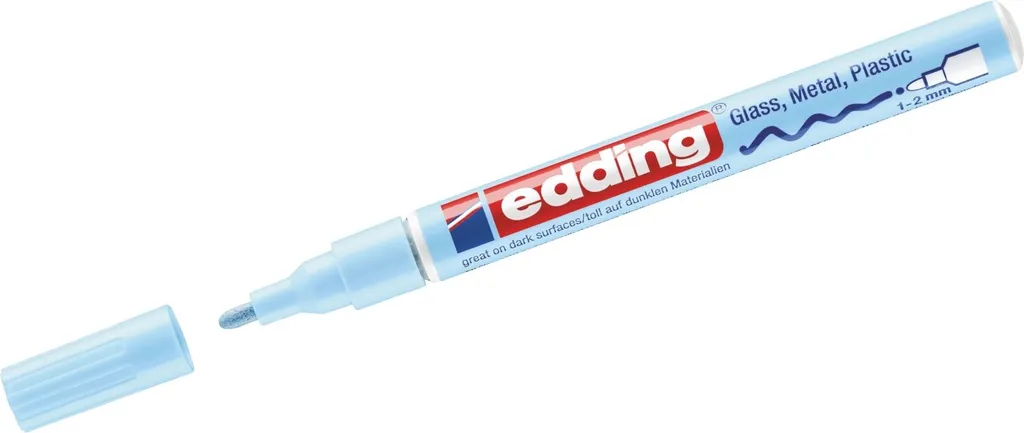Pennarello a vernice lucida edding 751 1-2mm blu pastello Confezione da 10 - 1