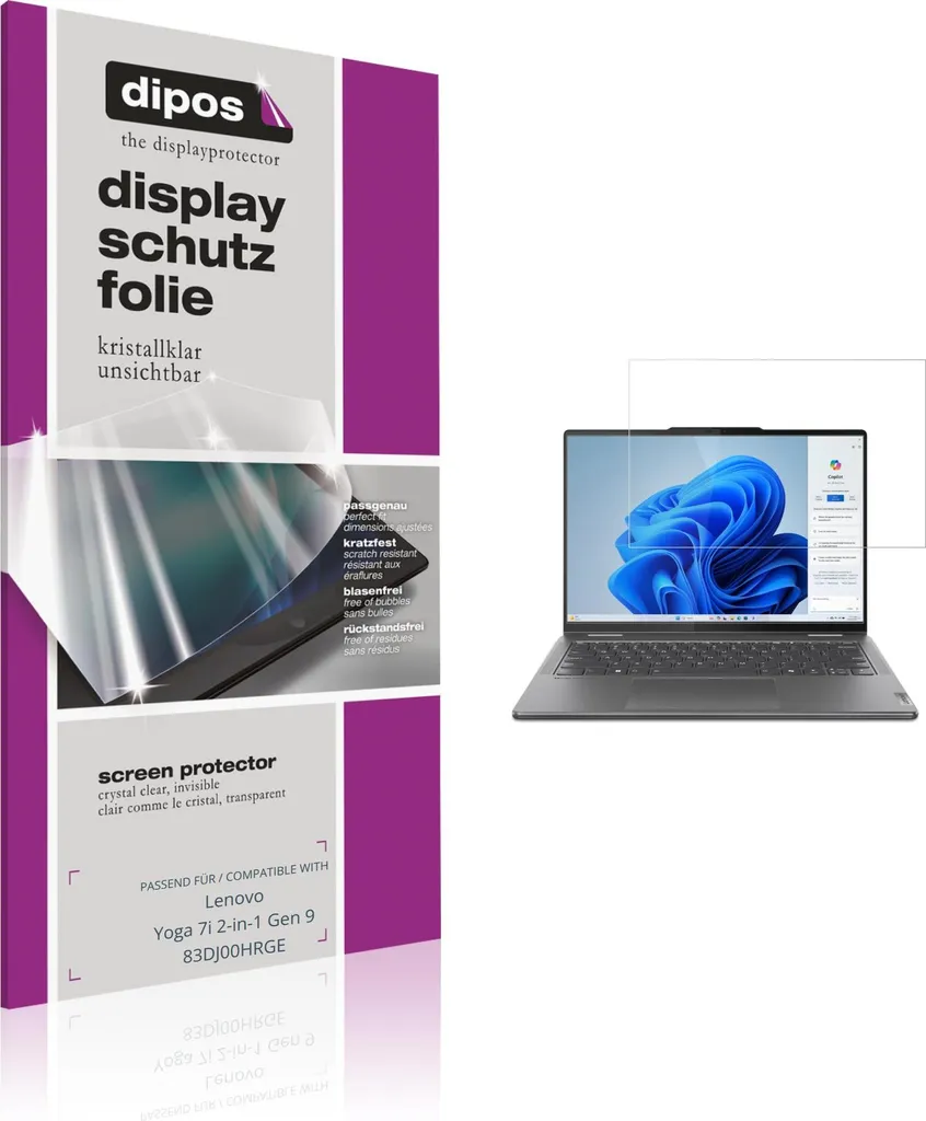 Protection d'écran pour Lenovo Yoga 7i 2-in-1 Gen 9 film de protection 2x
