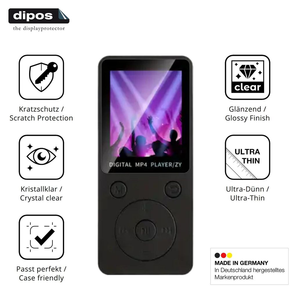 4x Schutzfolie für Aivane S11 MP3-Player klar Displayschutzfolie Folie Display Schutz dipos