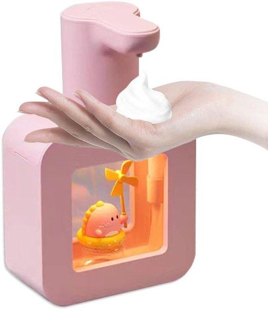 Automatische touchless zeepdispenser - Roze wandmontage, waterdicht und USB-ladbar