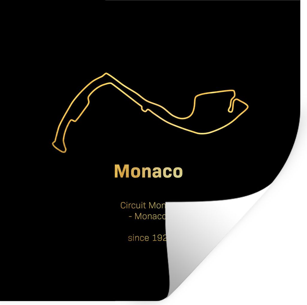MuchoWow Wandtattoo Wandsticker Wandaufkleber F1 - Rennstrecke - Monaco 100x100 cm Selbstklebend und Repositionierbar - Wierderverwendbar - Selbs...