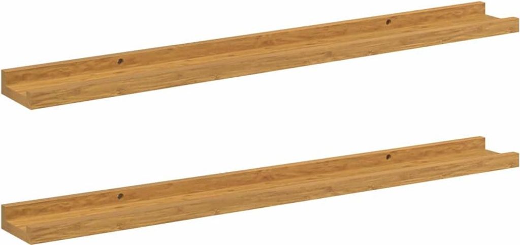 vidaXL Wandregal mit Regal 2 pcs Beige 80 x 9 x 3 cm Holzwerkstoff