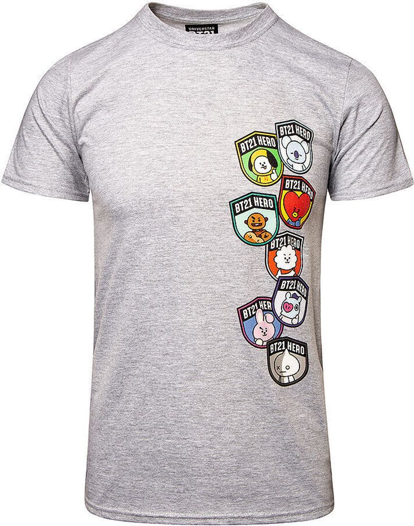 BT21 - T-Shirt für Herren/Damen Uni RO823 (XL) (Grau)