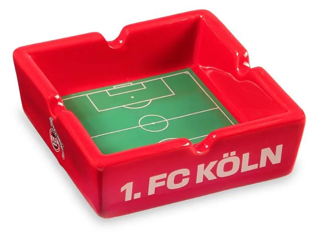 Cendrier de table rouge 1. FC Köln en céramique pour fans de football