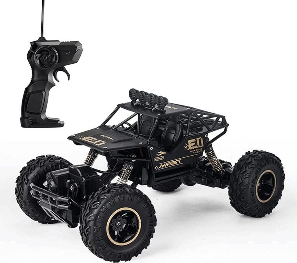 MODFU Ferngesteuerte Autos, Das ultimative RC Geländefahrzeug – Schwarzes 4WD Offroad Auto, Metall, perfekt als Geschenk für Kinder & RC-Fans