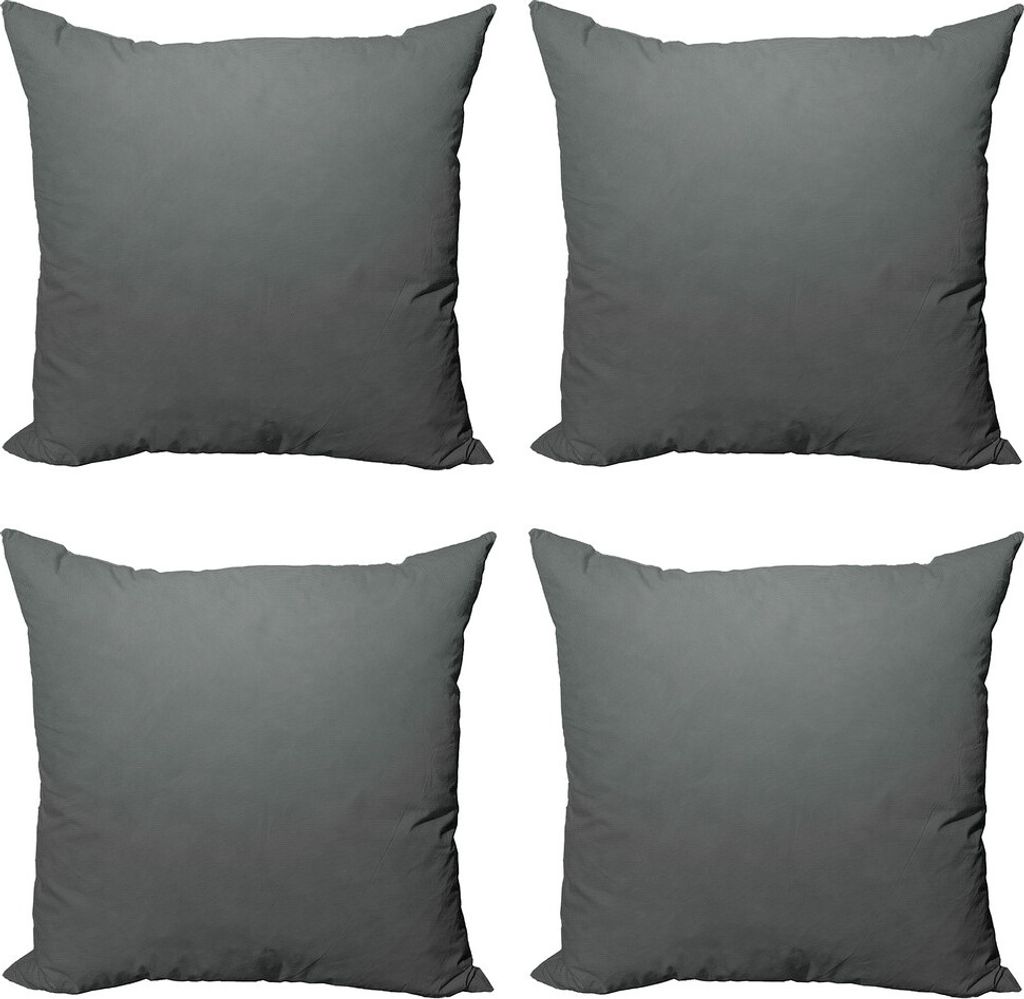 ABAKUHAUS Grau Kissenbezug Set (4 Stück), Einfarbige dunkle abstrakte, Moderner Doppelseitiger Digitaldruck, 40 cm x 40 cm, Weises Grün-Grau Teal