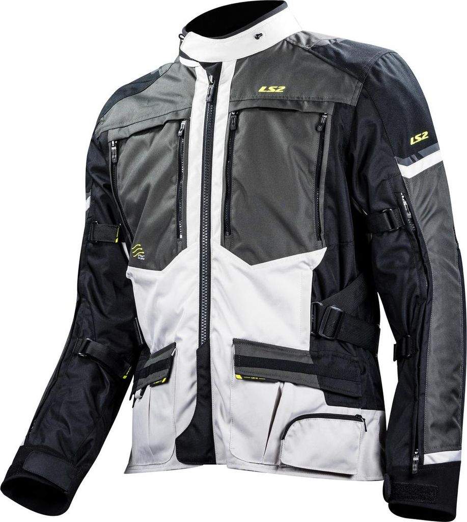 LS2 Norway Jacke Schwarz / Grau / Hellgrau / Gelb Herren Gr.m