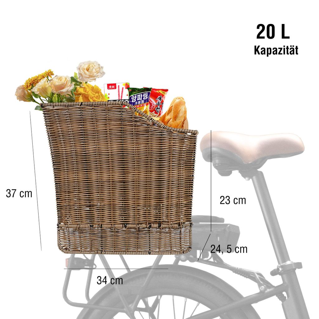 SachsenRad Fahrradkorb Hinten, Abnehmbarer Gepcktrgerkorb