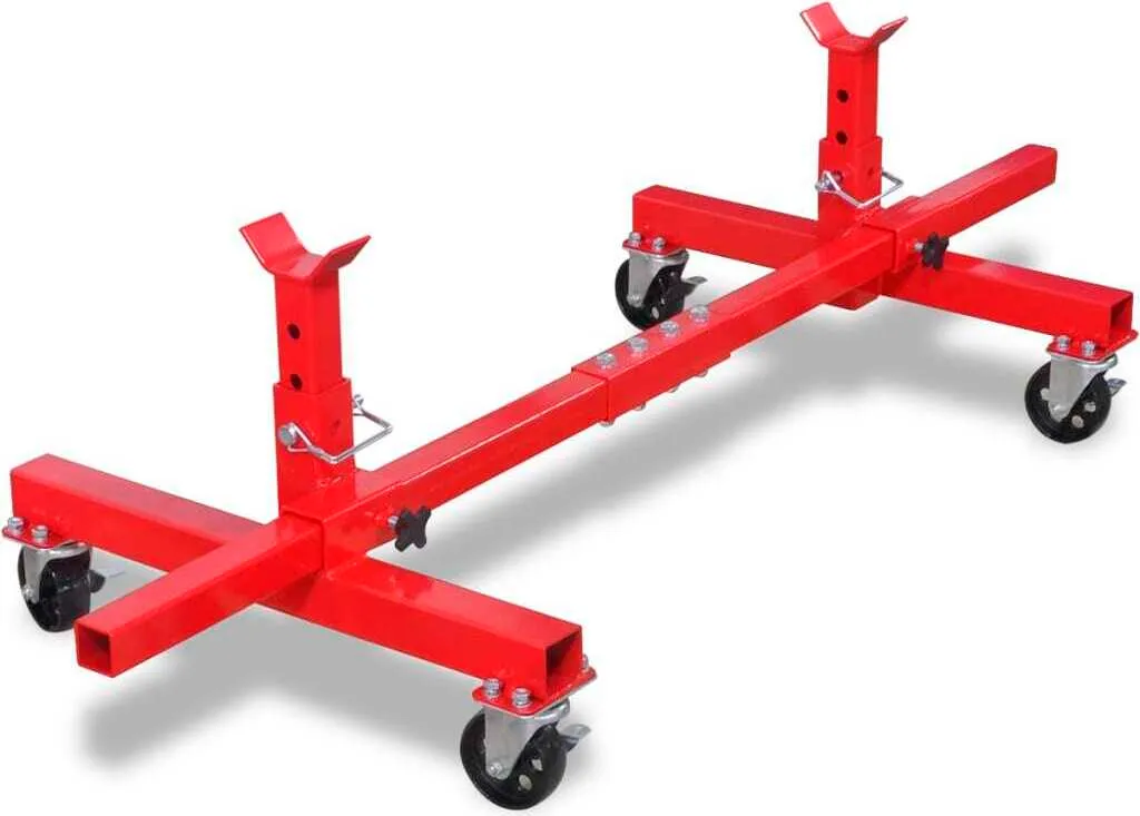 Béquille mobile Rouge pour moto avec support de roue universel robuste