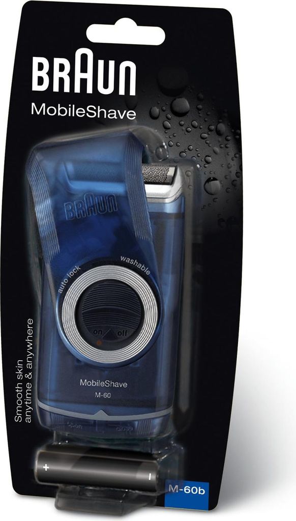 Braun MobileShave M-60b Rasoio Blu, Trasparente rasoio Immagine del prodotto 