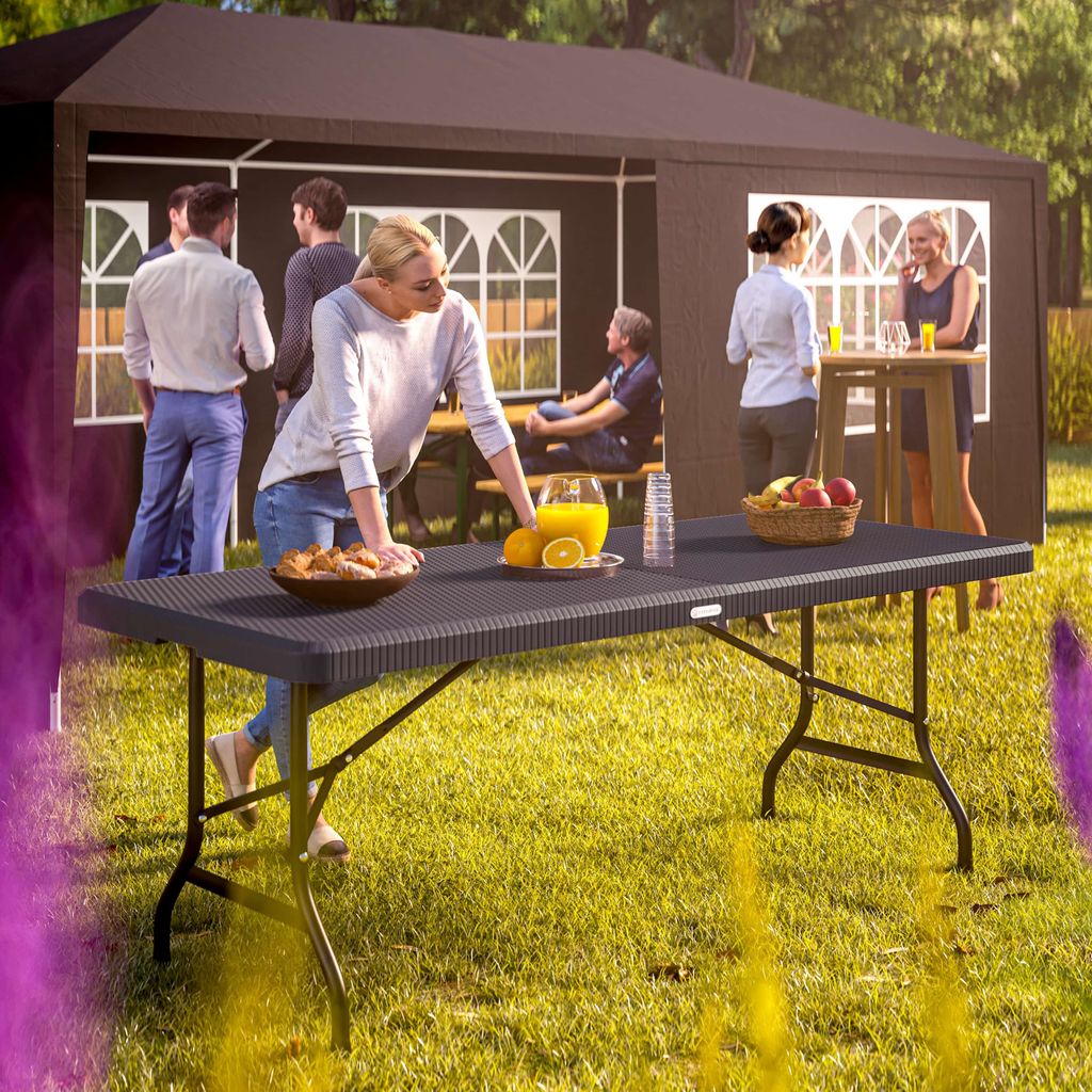 CASARIA® Gartentisch klappbar Polyrattan Campingtisch Produktbild 9