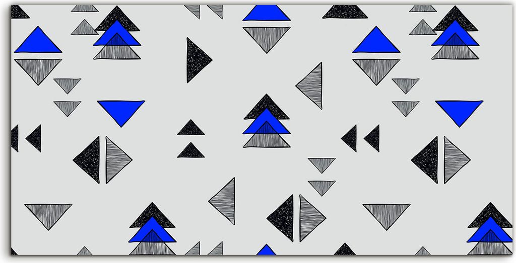 Coloray - Glasbild - 120x60 cm - Wandbild - Glasbilder - Wand Bild Handgezeichnete Dreiecke
