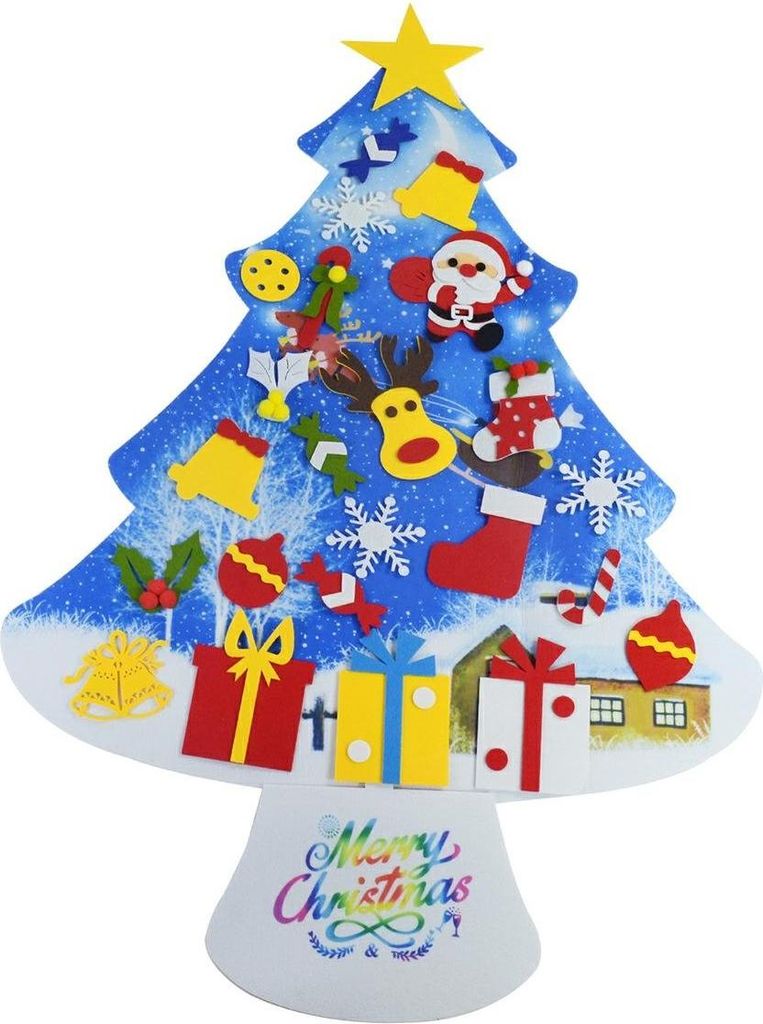 Weihnachtsbaum mit 30 blauen Ornamenten - 100 cm