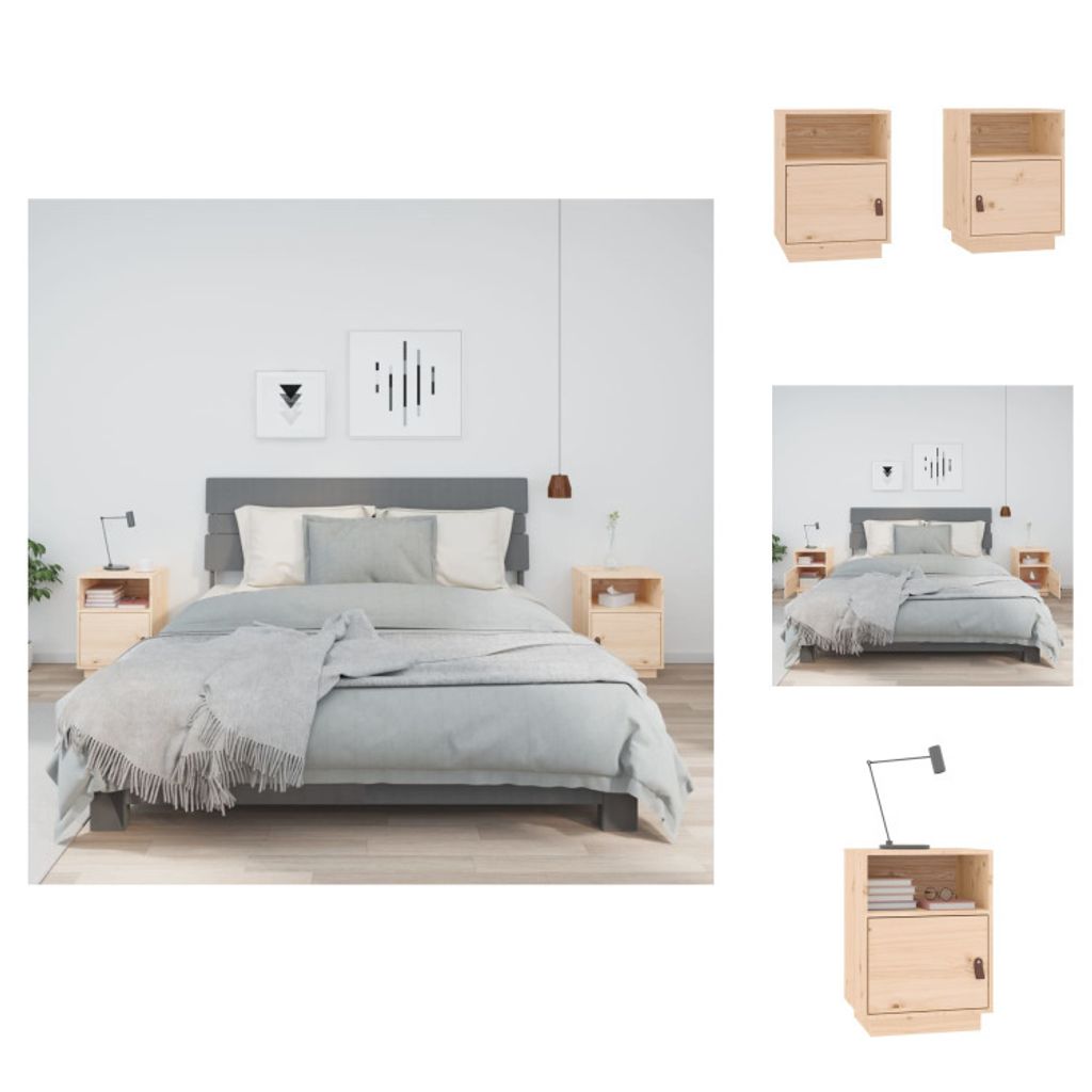 vidaXL Nachttische 2 Stk. 40x34x55 cm Massivholz Kiefer - Nachttische