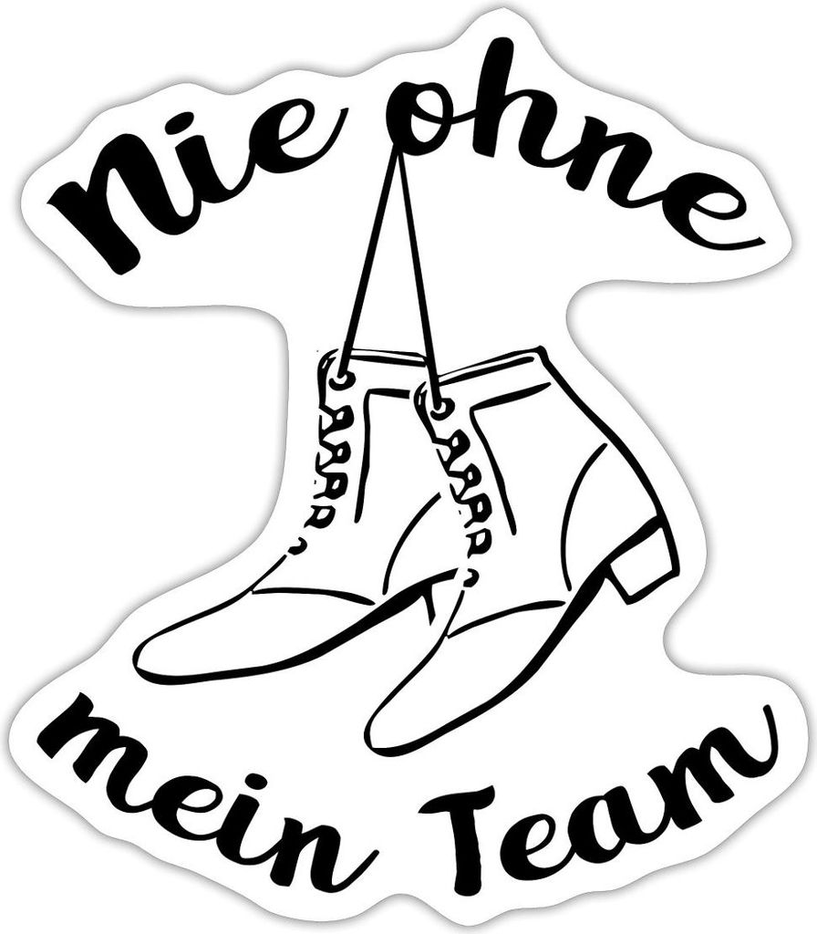 Spreadshirt Nie Ohne Mein Team Garde Tanzen Sticker Aufkleber, 10 x 10 cm, Mattweiß