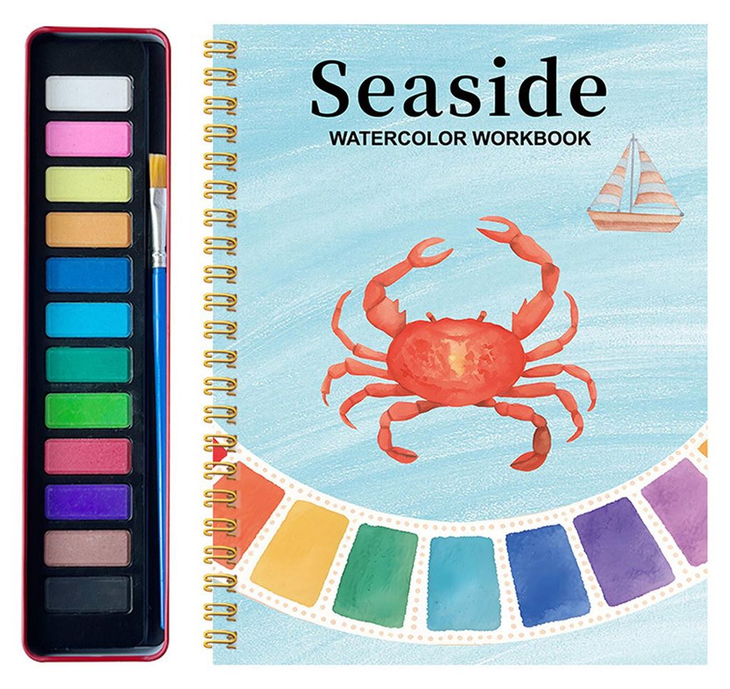 Aquarell-Übungsbuch, Schritt-für-Schritt-Malanleitung, Aquarellfarben-Set, Naturinspiriertes Malen, Wassermalbuch