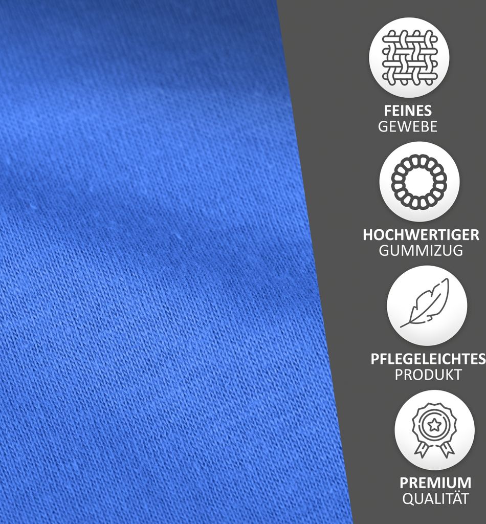 Spannbettlaken Jersey 180-200x200 Blau 100% Baumwolle Produktbild 4