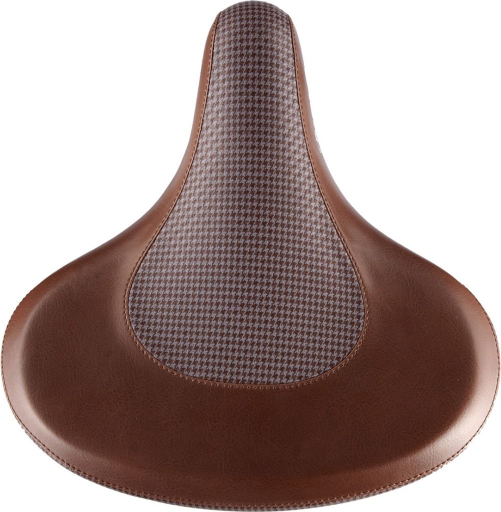 VELO Bicycle Saddle Cruiser w/spring brown leather/fabric texture