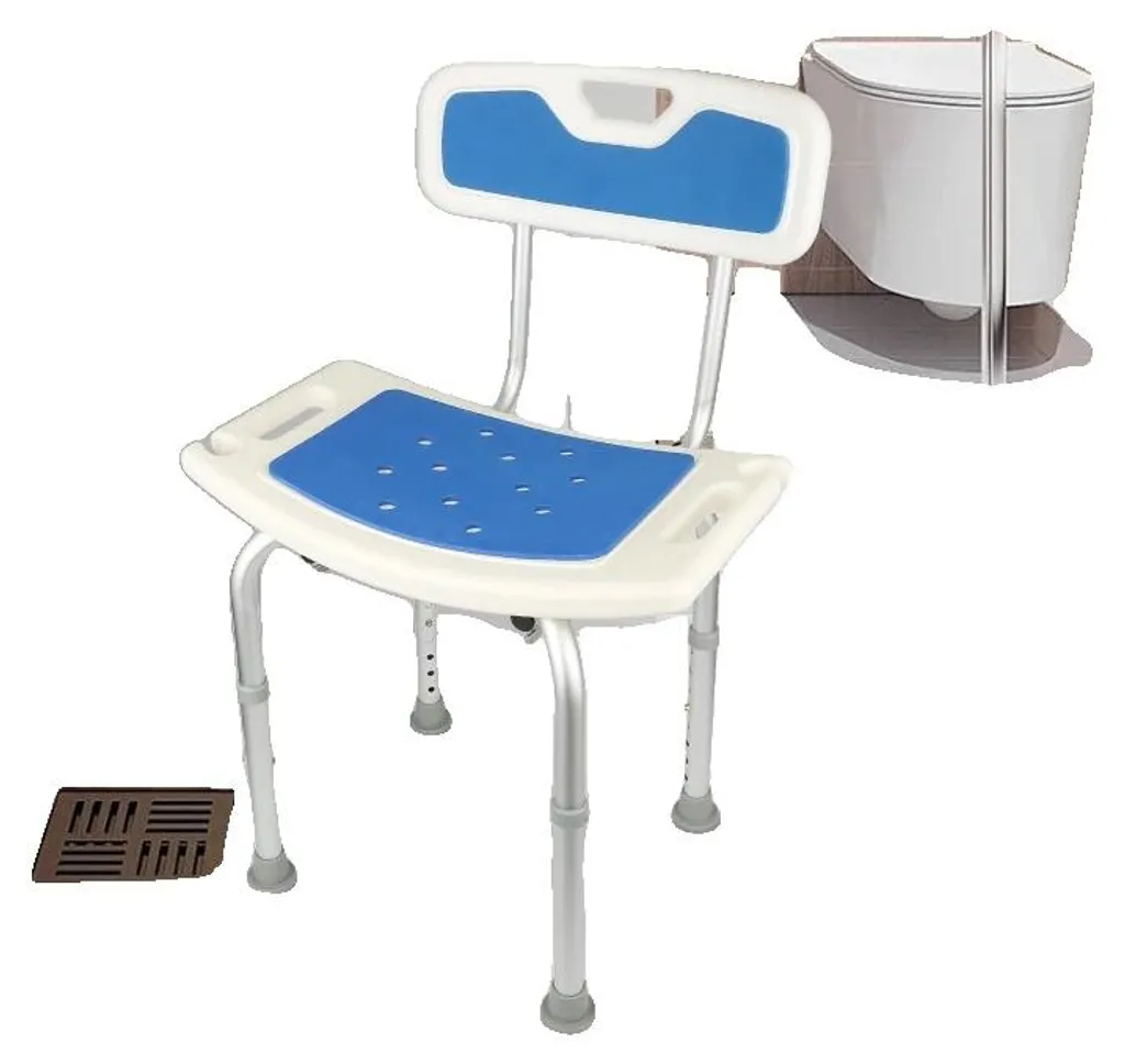 Tabouret de douche anti-chute réglable et stable pour douche sécurisée