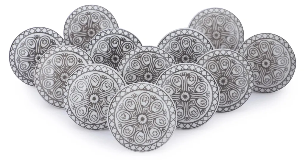 Boutons en céramique brillants avec vis pour armoire et placard