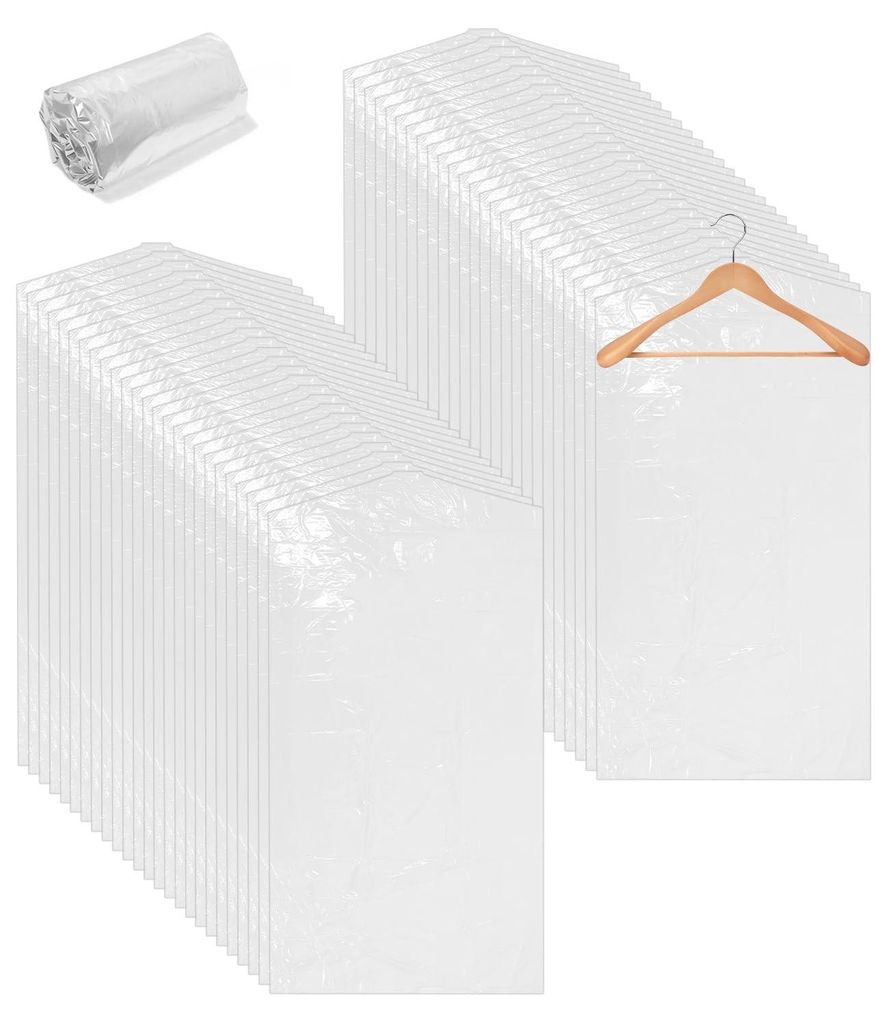 50 Stück transparente Kleiderhüllen für Anzüge und Kleider Produktbild 