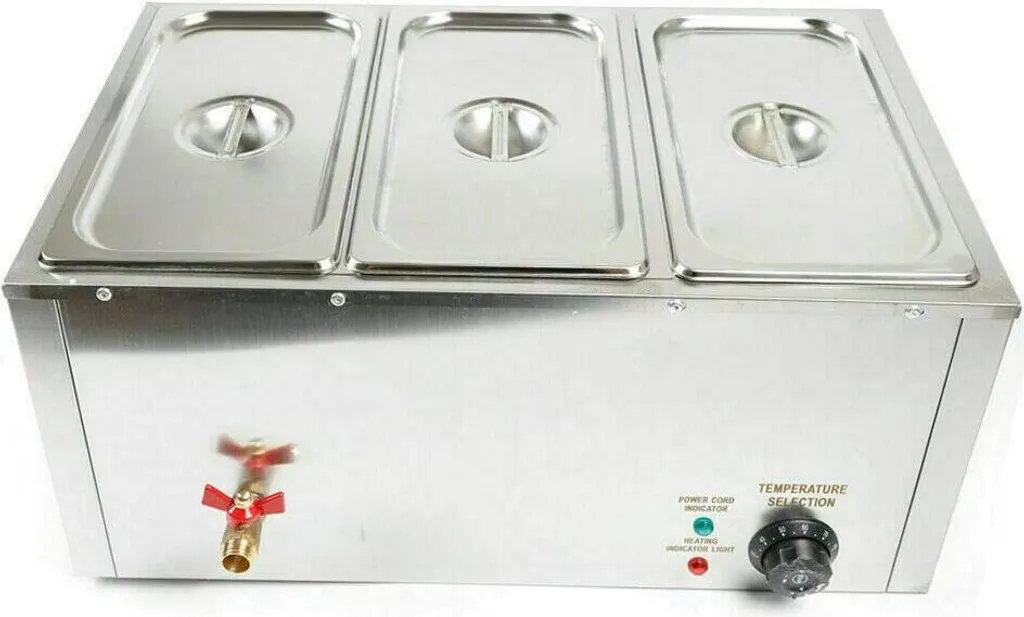 Chauffe-plats Bain-marie Électrique 850W en Acier Inox avec Cuves GN