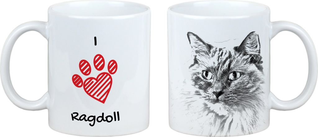 Ragdoll - Tasse mit Katze, entzückende Tasse mit Grafik, Geschenk mit Ihrem Foto von der Marke Art-Dog