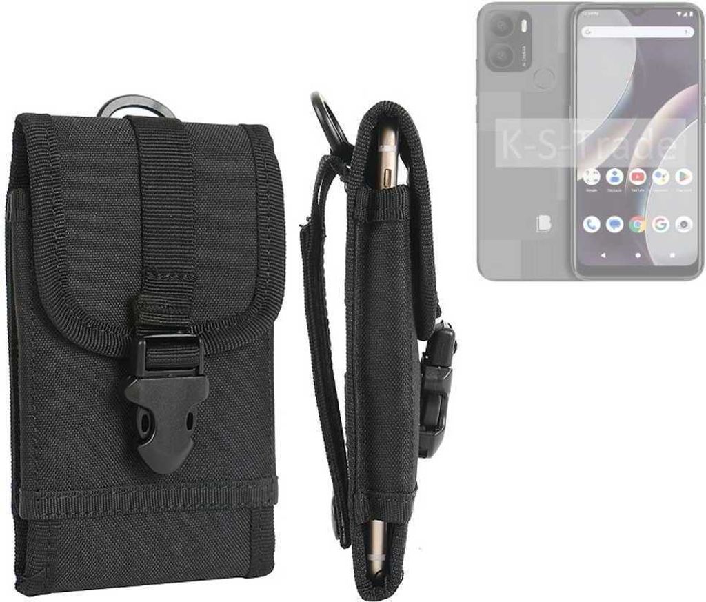K-S-Trade Holster Handy Hülle kompatibel mit BLU G43 Holster Handytasche Gürtel Tasche Schutz Hülle Robust Outdoor schwarz
