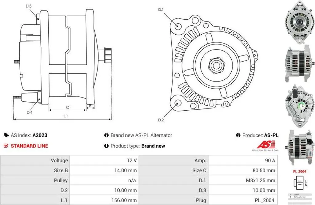 Alternateur Renforcé 12V 100A pour Nissan Patrol GR Y61 Terrano 3.0