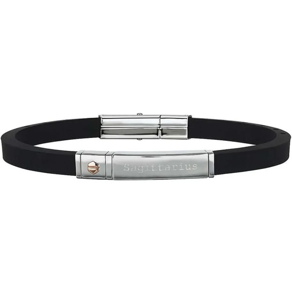 Bracelet Homme BREIL JEWELS Mod. TJ2302 Zodiac en Silicone Noir et Acier