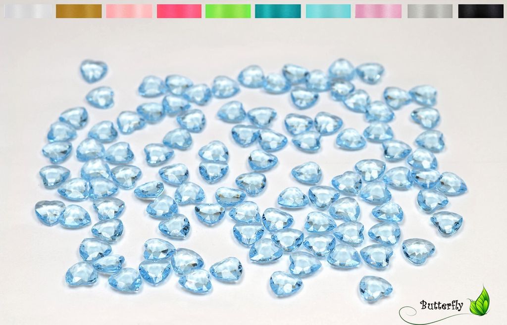 100 Dekosteine HERZEN 1,2 cm, Farbe:hell blau 311 Produktbild 